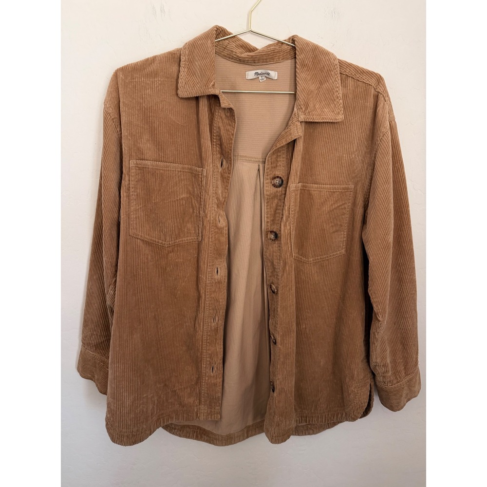 Madewell Corduroy Kentwood Oversized Shirt-Jacket Shacket Camel Tan S Small